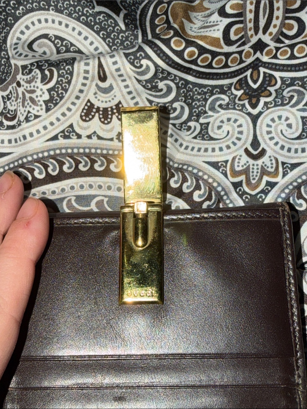 Vintage Gucci Leather "Jackie" Compact French Flap Wallet - Picture 15 of 16
